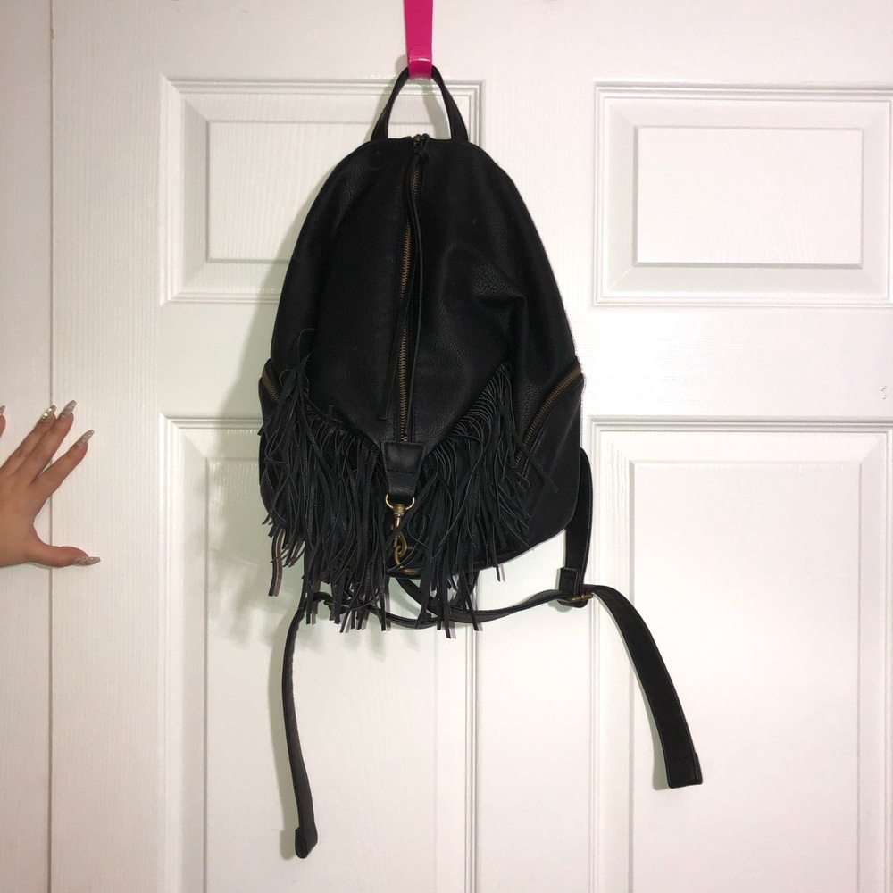 Black fringe backpack